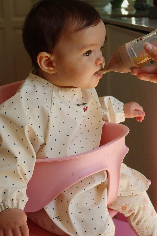 Konges Sløjd 2pk spisesmæk med lange ærmer, Navy dot/Rain washed