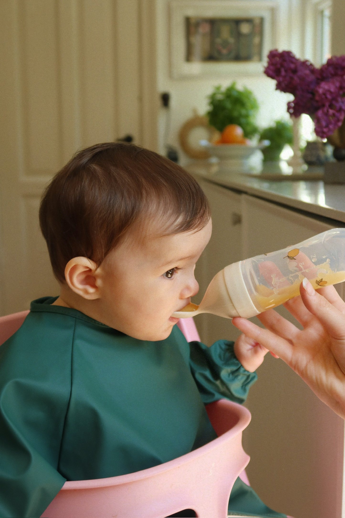 Konges Sløjd 2pk spisesmæk med lange ærmer, Kubi/Rain Forest