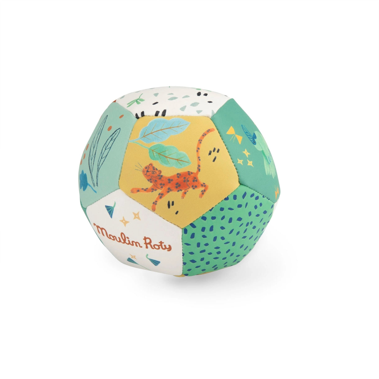 Moulin Roty blød bold med forskellige mønstre. 
