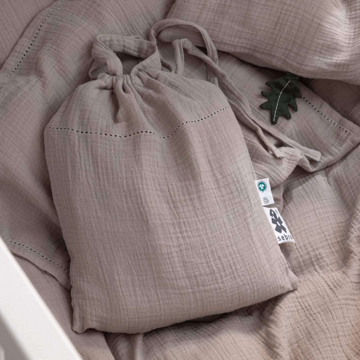 Sebra Sengetøj - baby, musselin, seabreeze beige