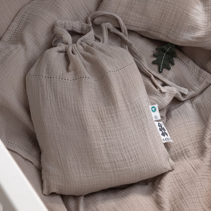 Sebra Sengetøj - baby, musselin, seabreeze beige