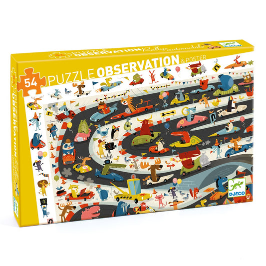 Djeco Oberservationspuslespil, Racerløb - 54 brikker