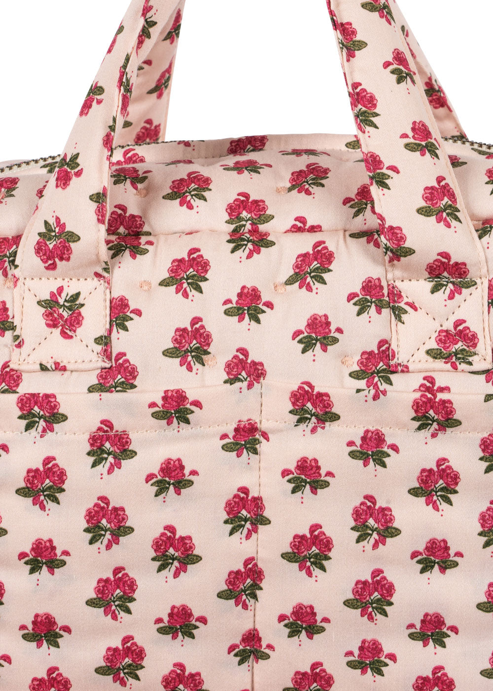 Pusletaske til dukke med blomster.