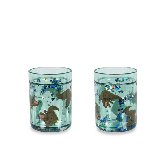 Konges Sløjd Glitter kopper 2-pak, Crocodile