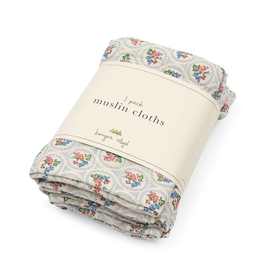 Konges Sløjd 3pk stofbleer, Verona blues