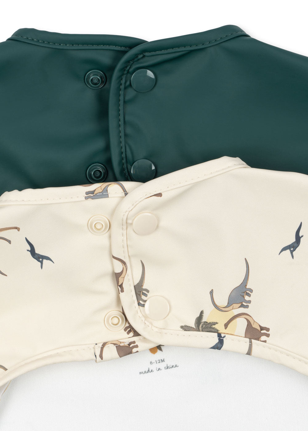 Konges Sløjd 2pk spisesmæk med lange ærmer, Kubi/Rain Forest