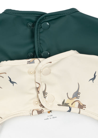 Konges Sløjd 2pk spisesmæk med lange ærmer, Kubi/Rain Forest