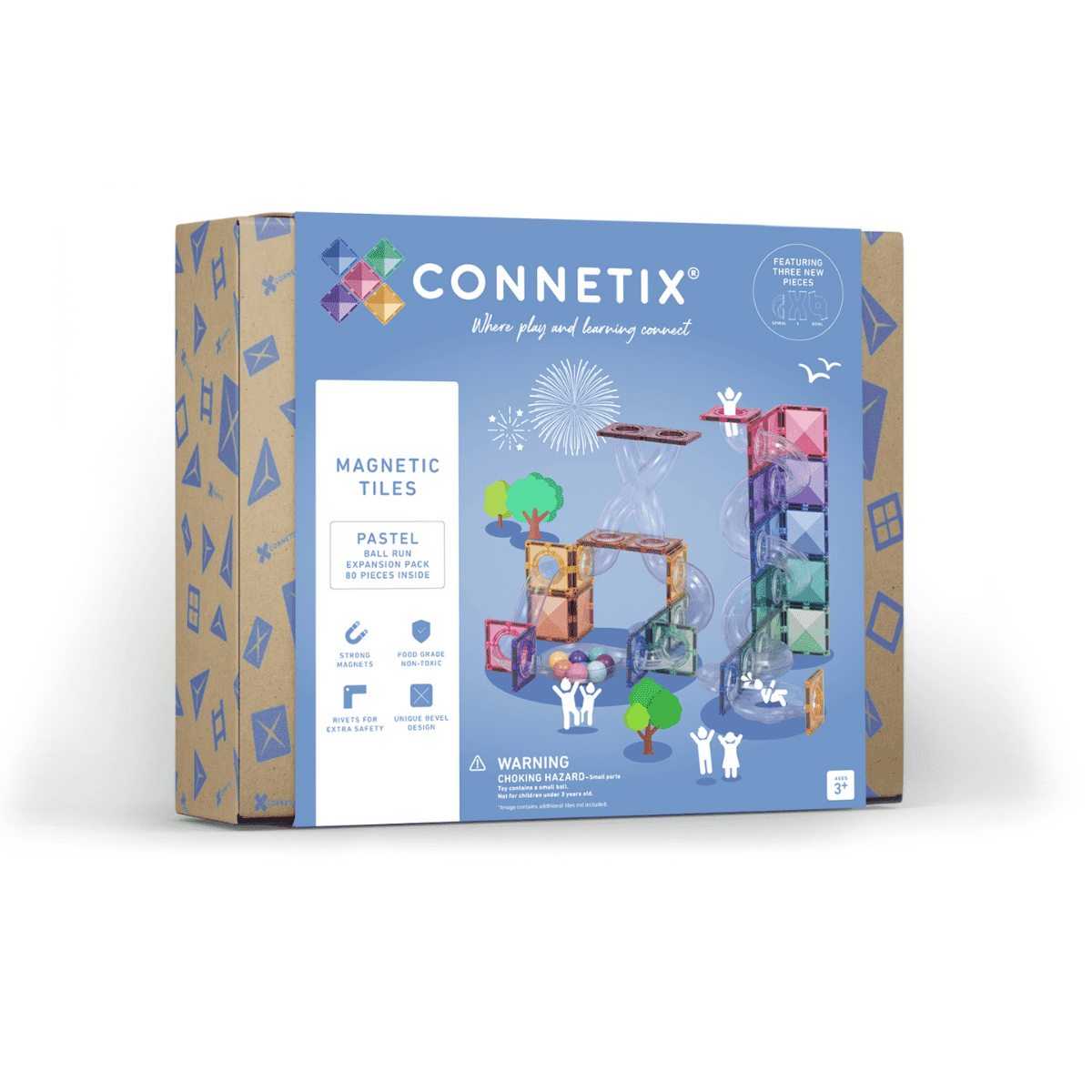 Connetix Pastel Ball Run Expansion Pack, 80 dele