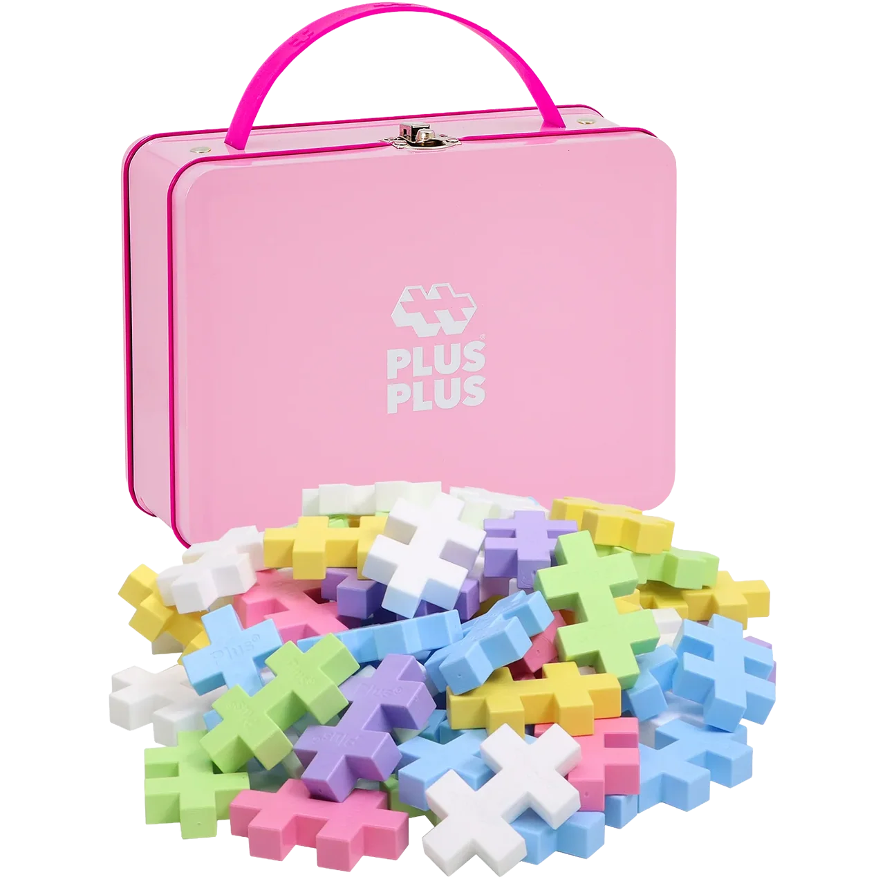 Plus-Plus BIG Lyserød metalkuffert - 70 stk