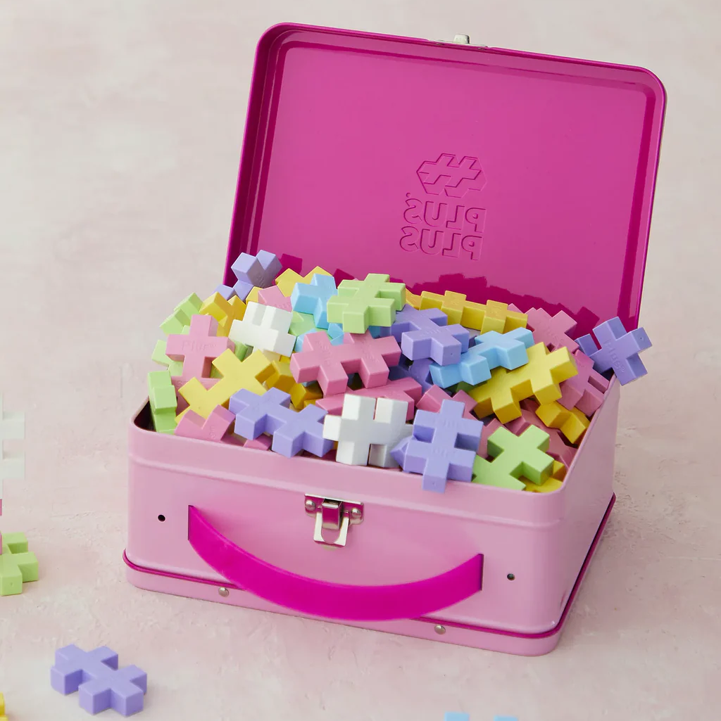 Plus-Plus BIG Lyserød metalkuffert - 70 stk