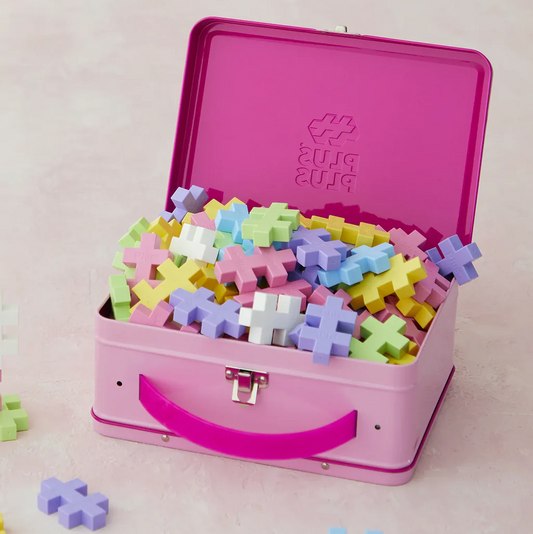 Plus-Plus BIG Lyserød metalkuffert - 70 stk