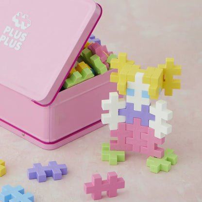 Plus-Plus BIG Lyserød metalkuffert - 70 stk