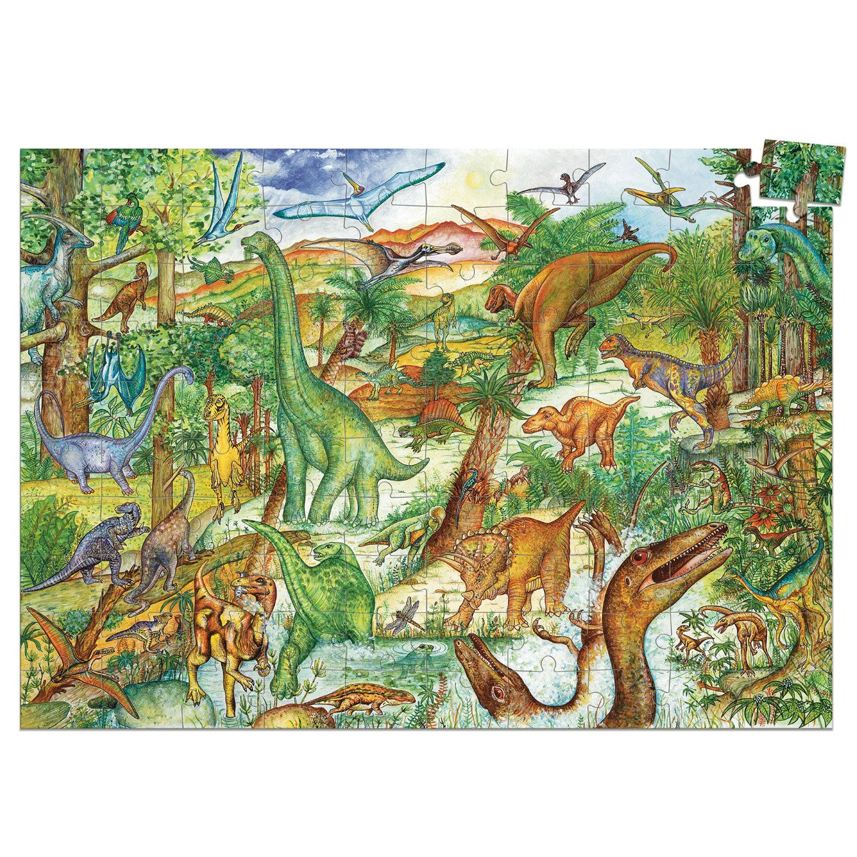 Djeco Gulvpuslespil, Dinosaurer - 100 brikker