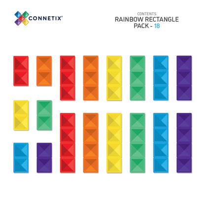 Connetix Rainbow Rectangle Pack, 18 dele