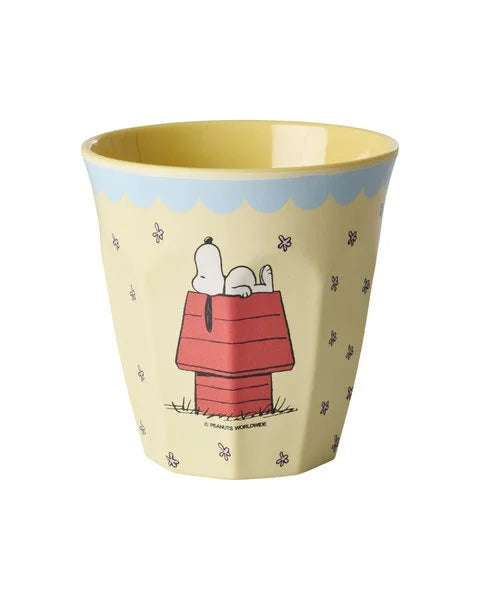 Rice Melamin Mellem Kop - Creme - Snoopy Print