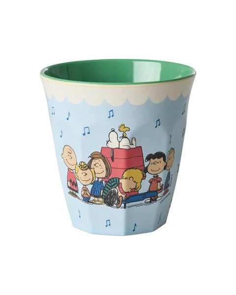 Rice Melamin Mellem Kop - Lys Blå - Snoopy med venner