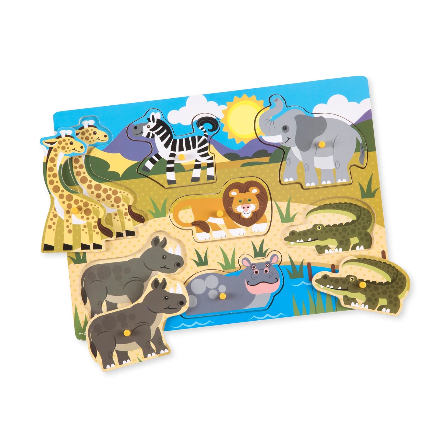 Melissa & Doug Safari puslespil i træ, 7pcs