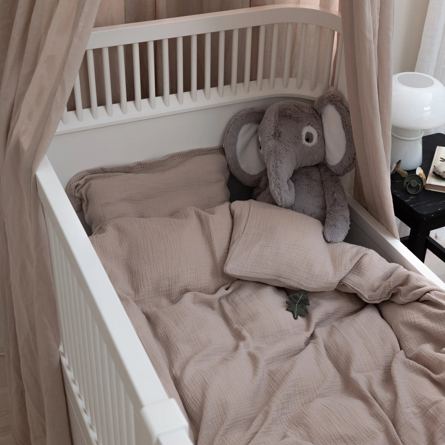 Sebra Musselin Junior Sengetøj, Seabreeze beige