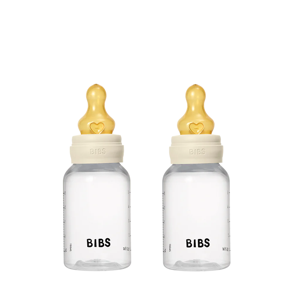 BIBS Baby Bottle Complete Set 150ml 2 Pack Latex - Ivory