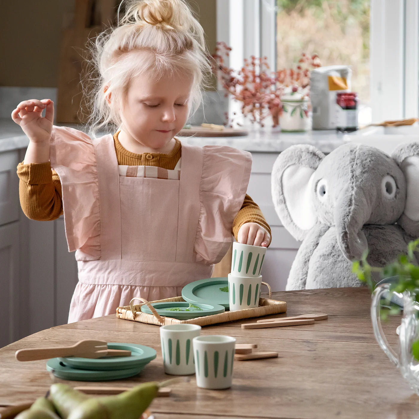 Sebra Spisestel i træ