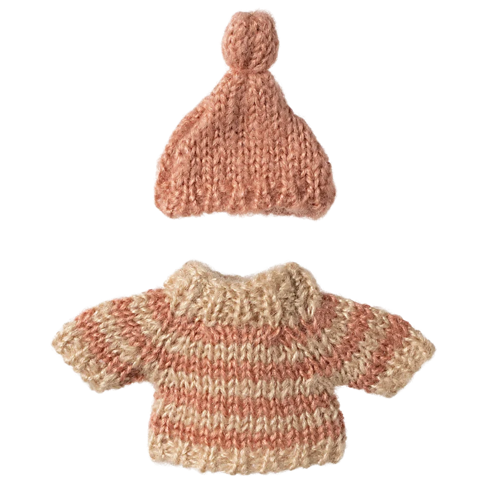 Maileg Strikket sweater og hue, Mus, Storesøster