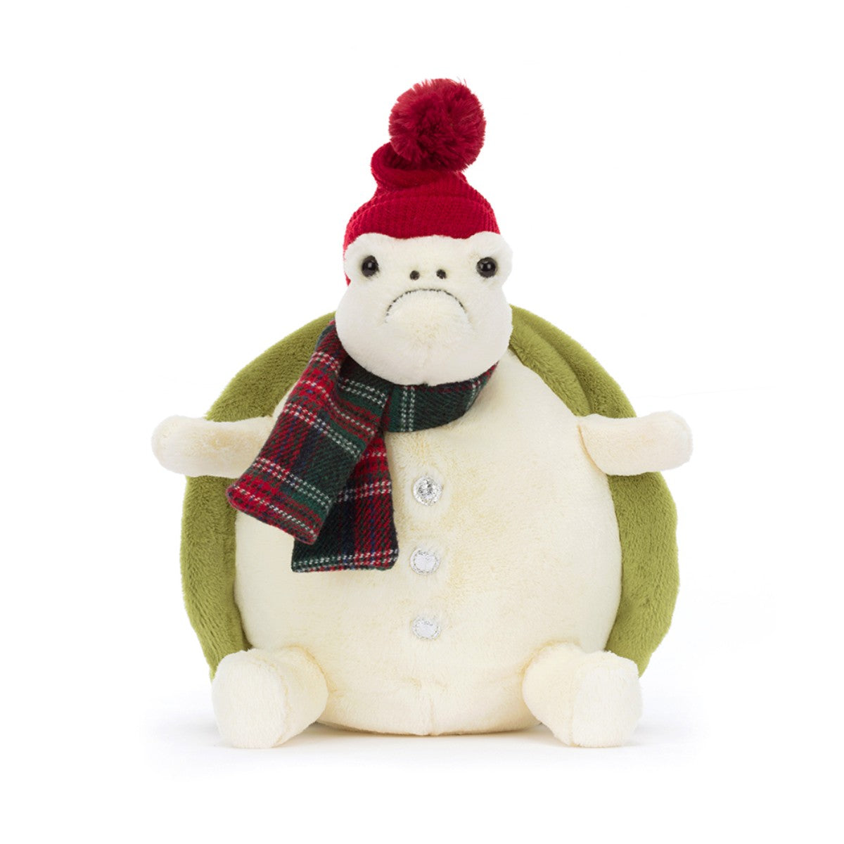 Jellycat Jul - Timmy skildpadde med hue, 28cm.