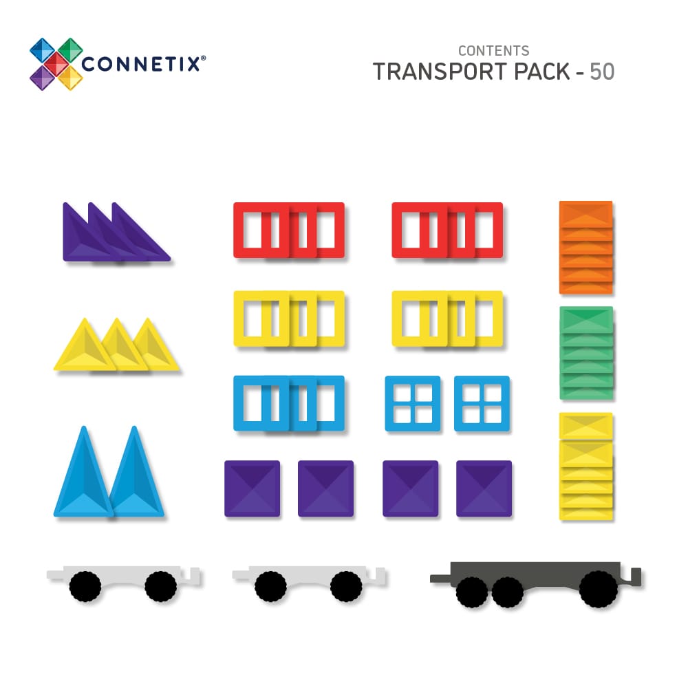 Connetix Rainbow Transport Pack, 50 dele