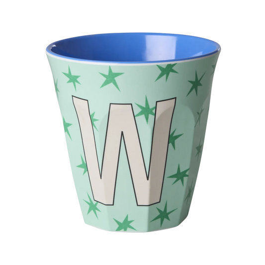 Rice Mellem Alfabetkop - Soft green Stars - W