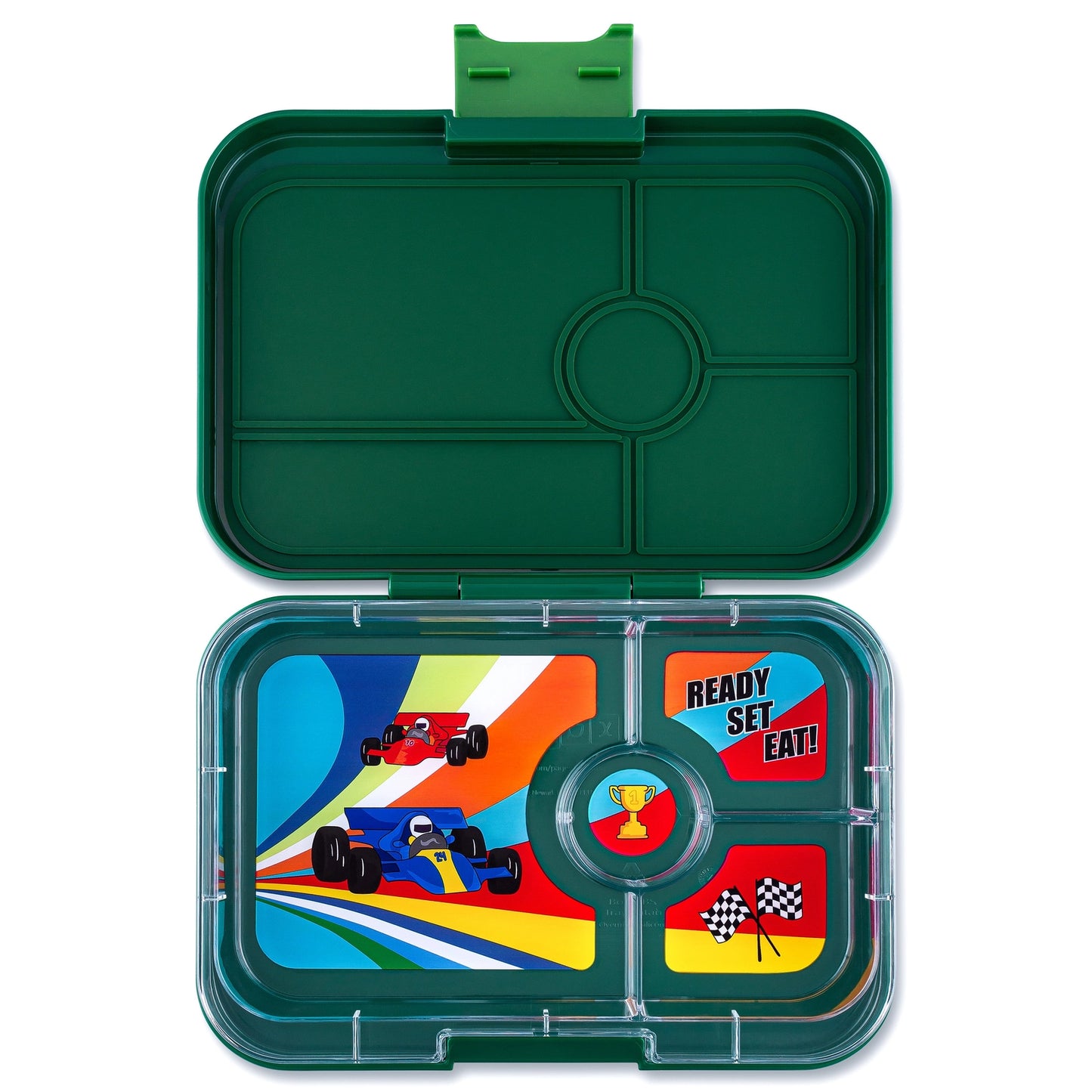 Yumbox Tapas 4 rum, green/race car