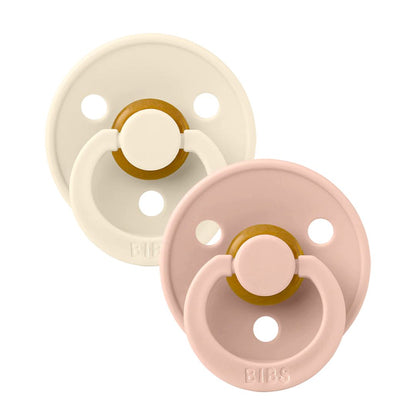 BIBS 2pk colour latex symmetrisk str.2, ivory/blush