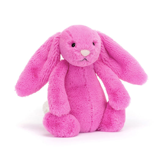 Jellycat Bashful Kanin, Hot Pink lille 18 cm