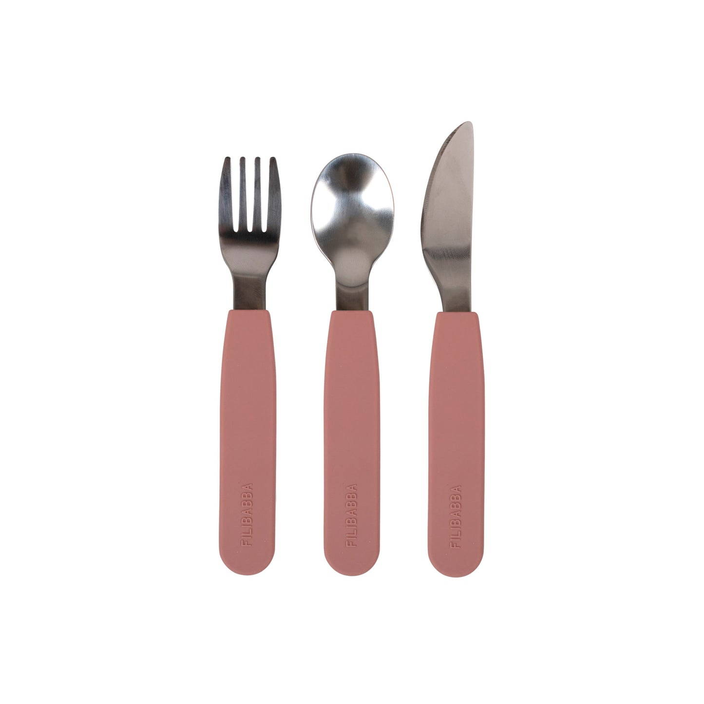 Filibabba 3pk Silikone Bestiksæt - Rose