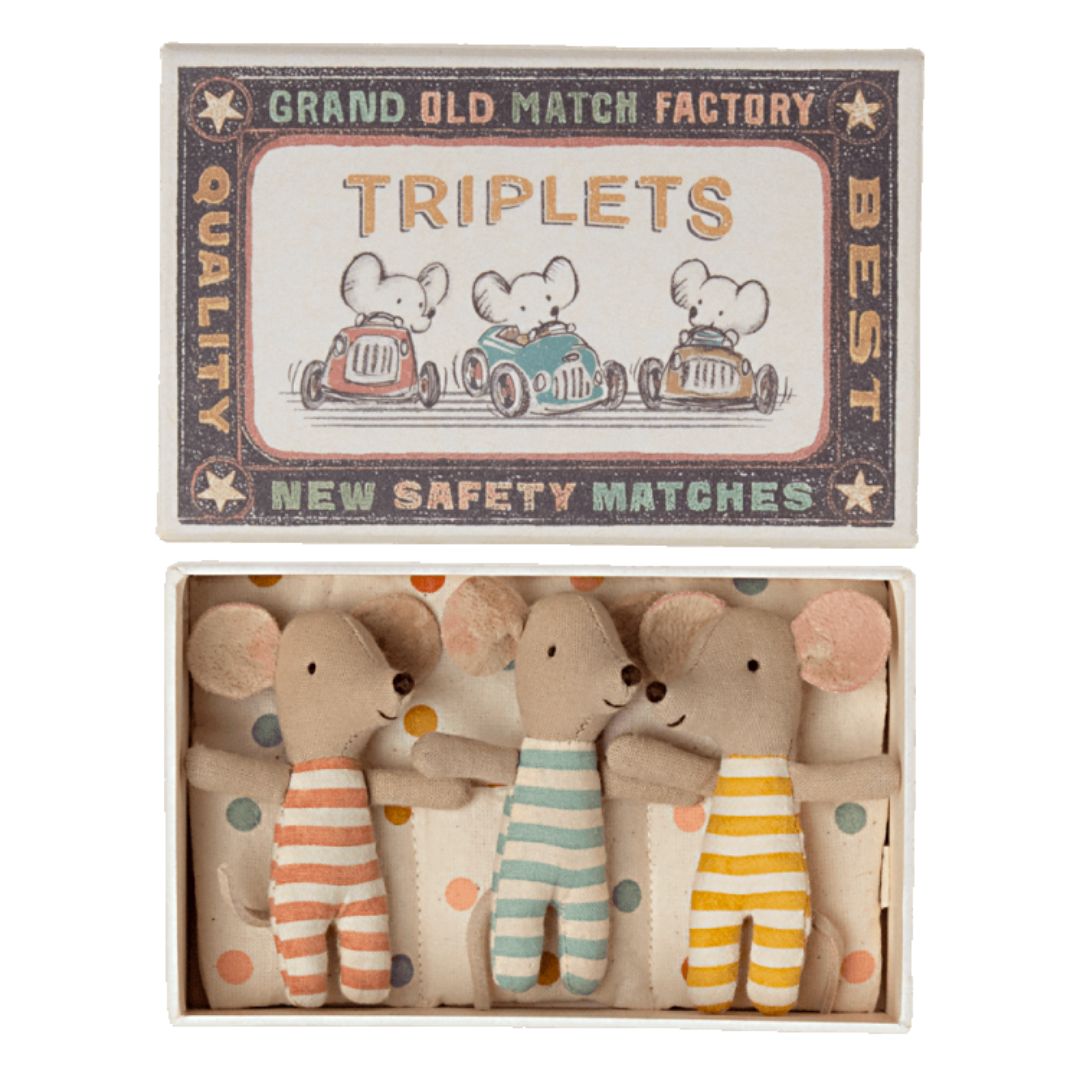 Maileg Trillinge Babyer Mus i æske