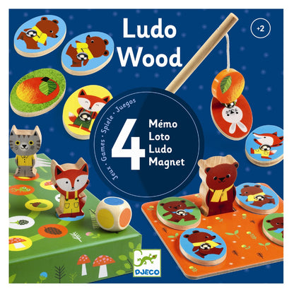 Djeco Trælærespil, Ludo Wood 4 spil