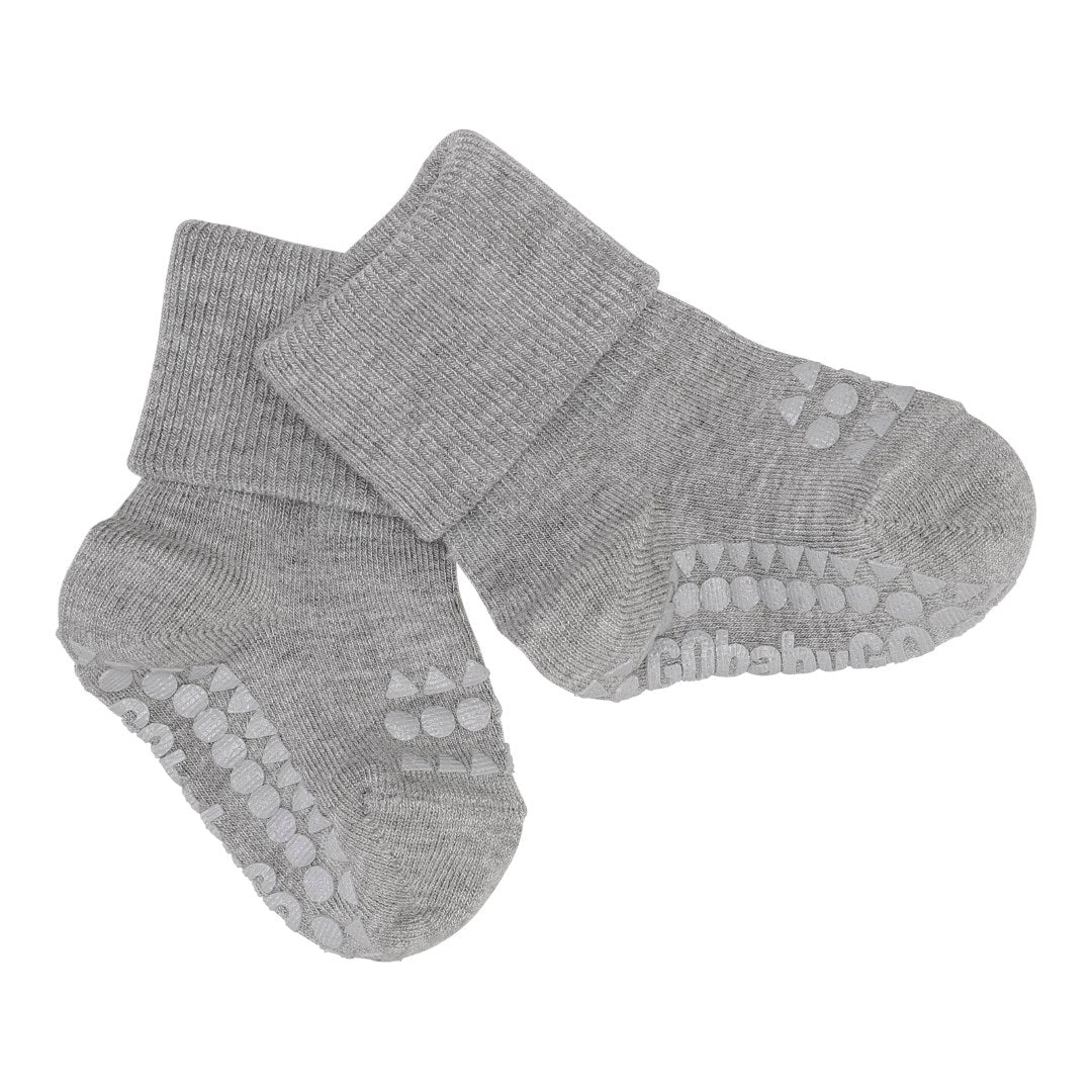 GoBabyGo Bambus non-slip sokker 6-12mdr. - Grey melange