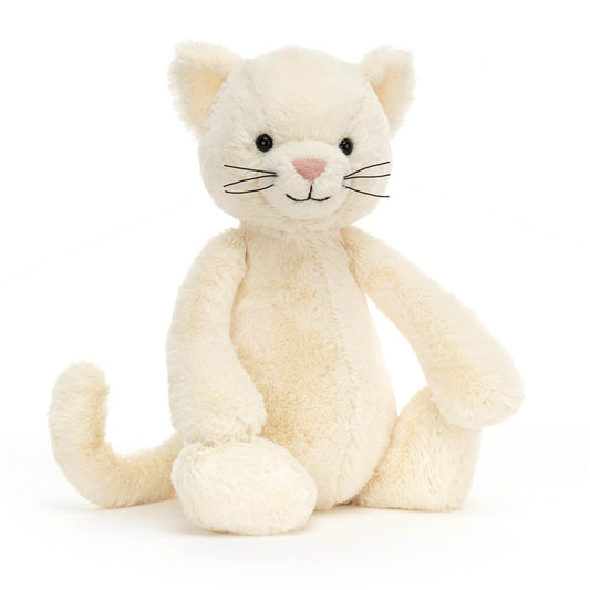 Jellycat kat i hvid med knurhår