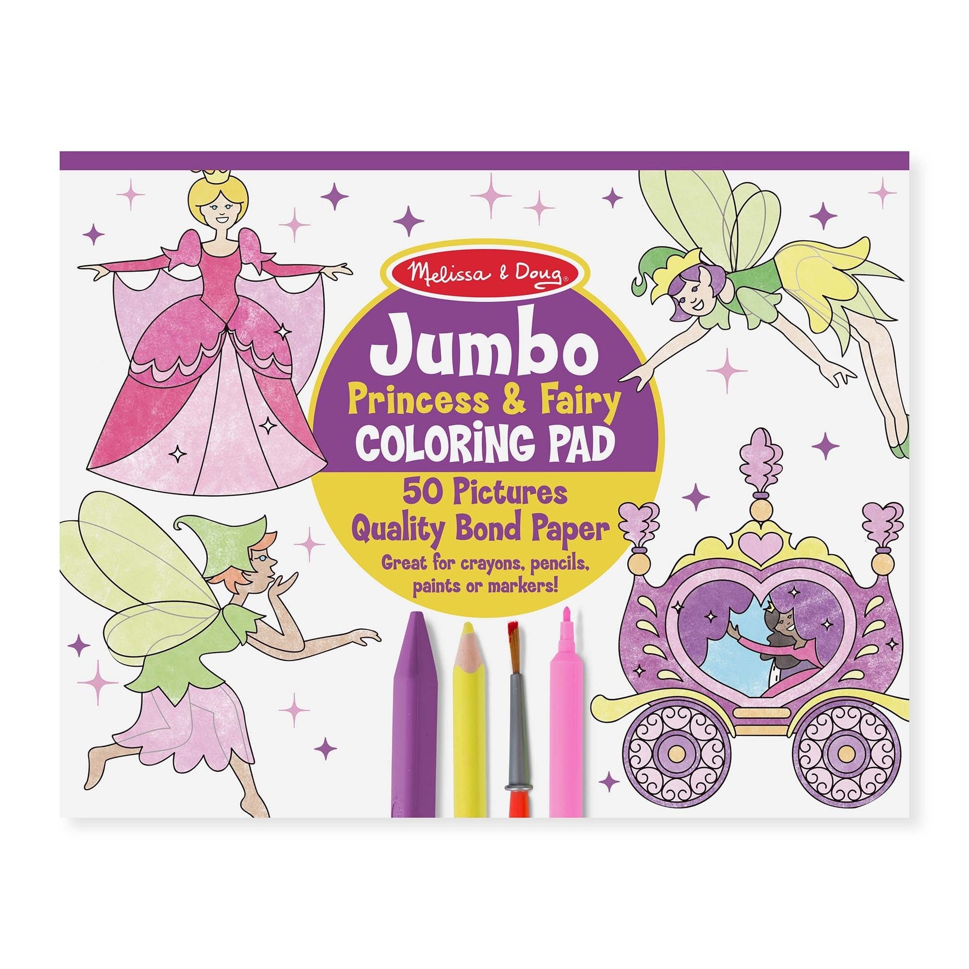 Melissa & Doug Jumbo malebog Princess and fairy - All About Kids Odense