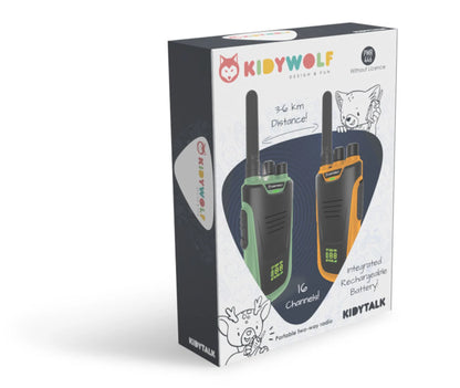Kidywolf Kidytalk walkie talkie, grøn/orange