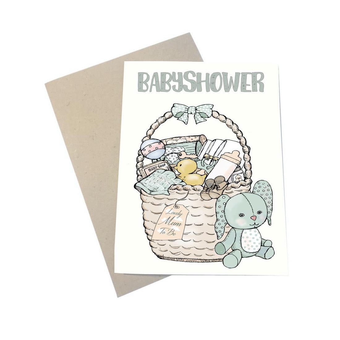 Mouse & Pen A6 Kort Babyshower
