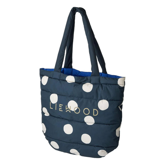 Liewood Diaz tote bag, mega dot/midnight navy