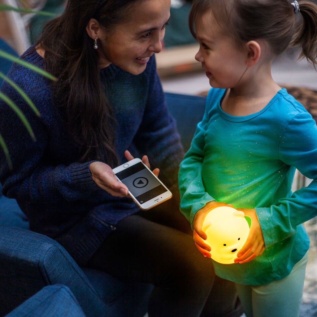 Lumipets natlampe m. bluetooth, bjørn