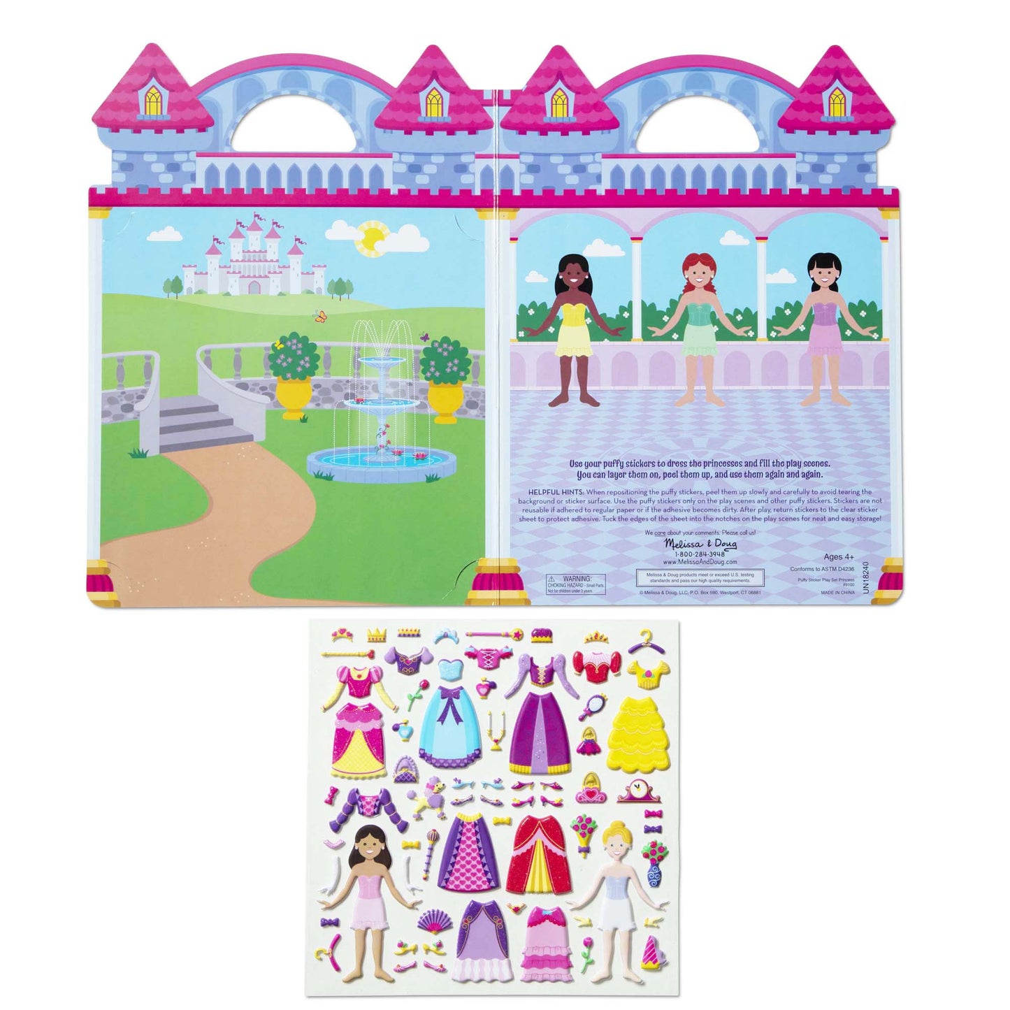 Melissa & Doug puf klistermærker Prinsesse - All About Kids Odense