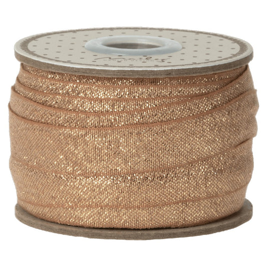 Maileg bånd 20 m., Vintage rosa/Guld