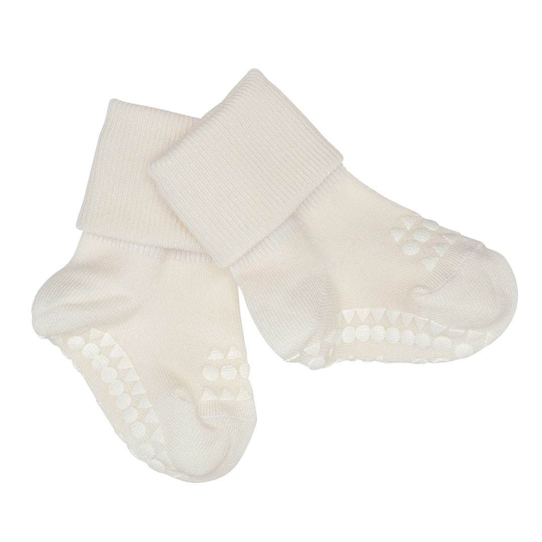 GoBabyGo bamboo non-slip sokker 6-12mdr. Off white - All About Kids Odense